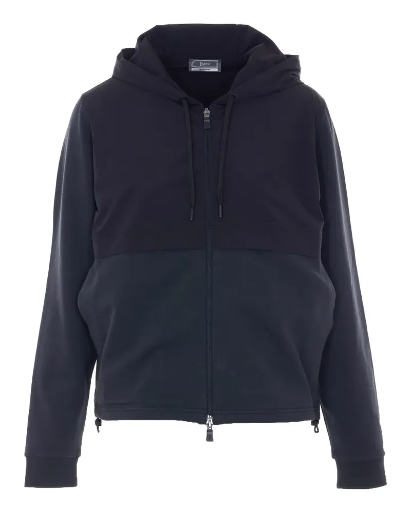 Herno panelled zip-up hoodie - Blau Blau