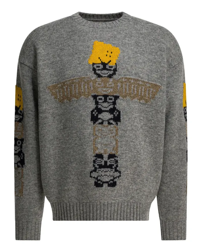 KAPITAL Pullover mit grafischem Muster - Grau Grau