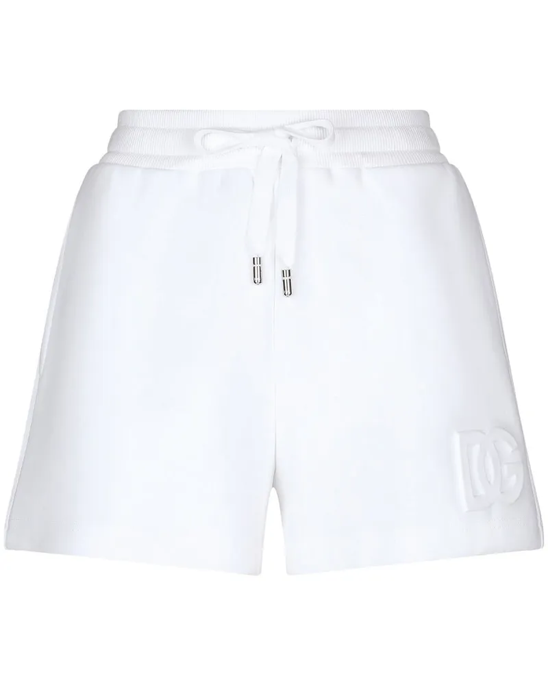 Dolce & Gabbana Joggingshorts mit DG-Logo - Weiß Weiß