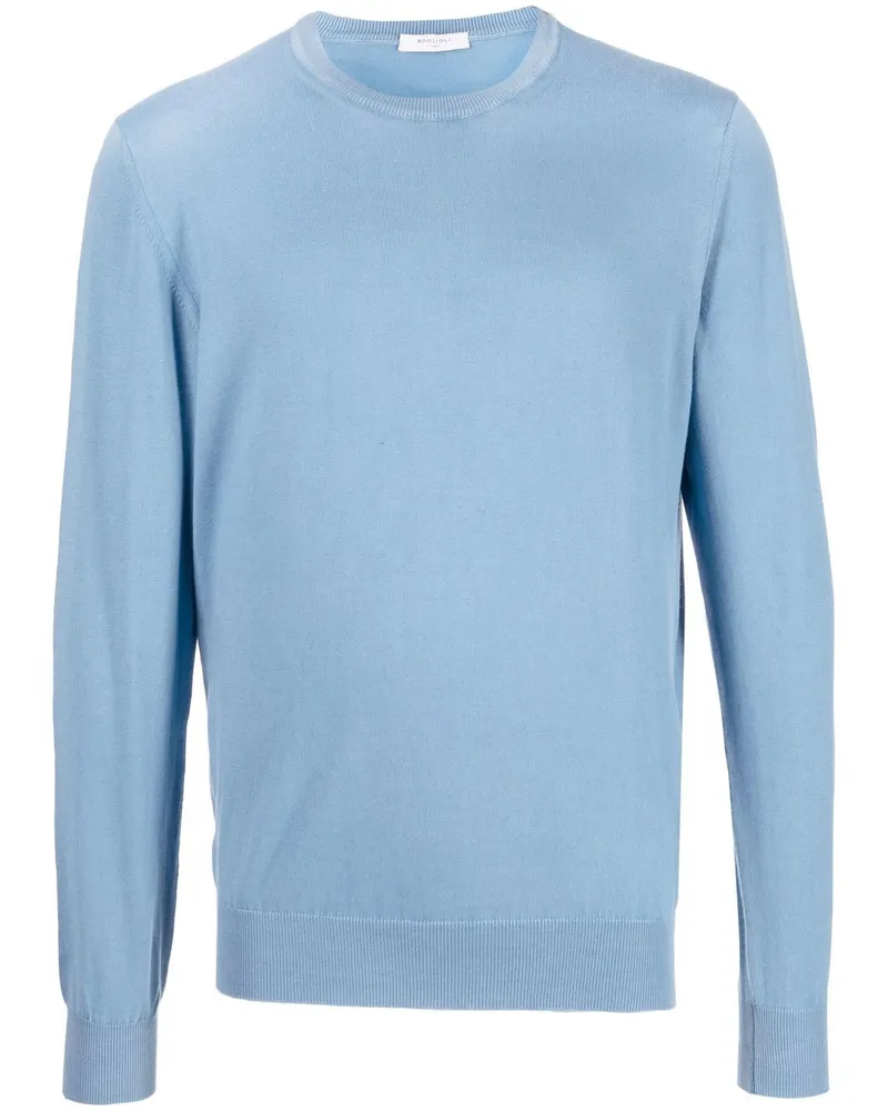 Boglioli Fein gestrickter Pullover - Blau Blau