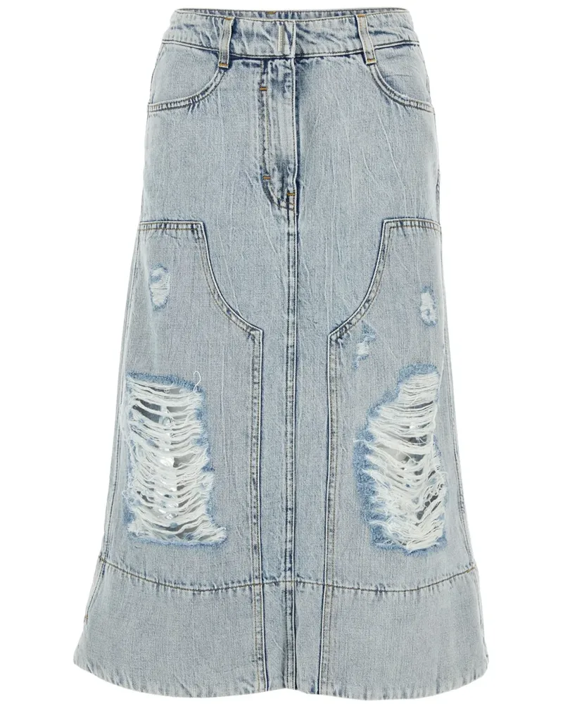 Givenchy Jeansrock im Distressed-Look - Blau Blau