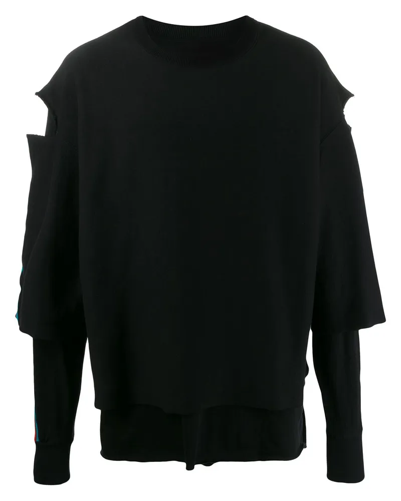 FACETASM T-Shirt im Destroyed-Look - Schwarz Schwarz