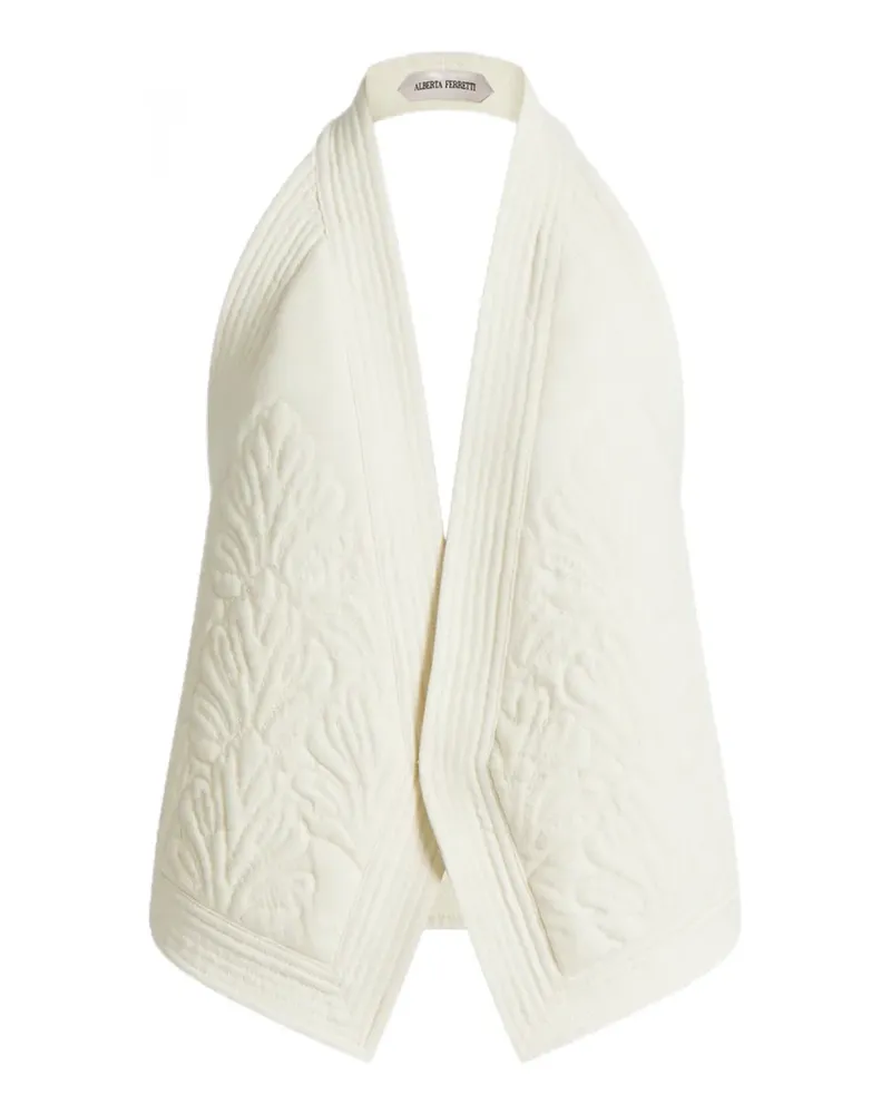 Alberta Ferretti Gesteppte Neckholder-Jacke - Weiß Weiß