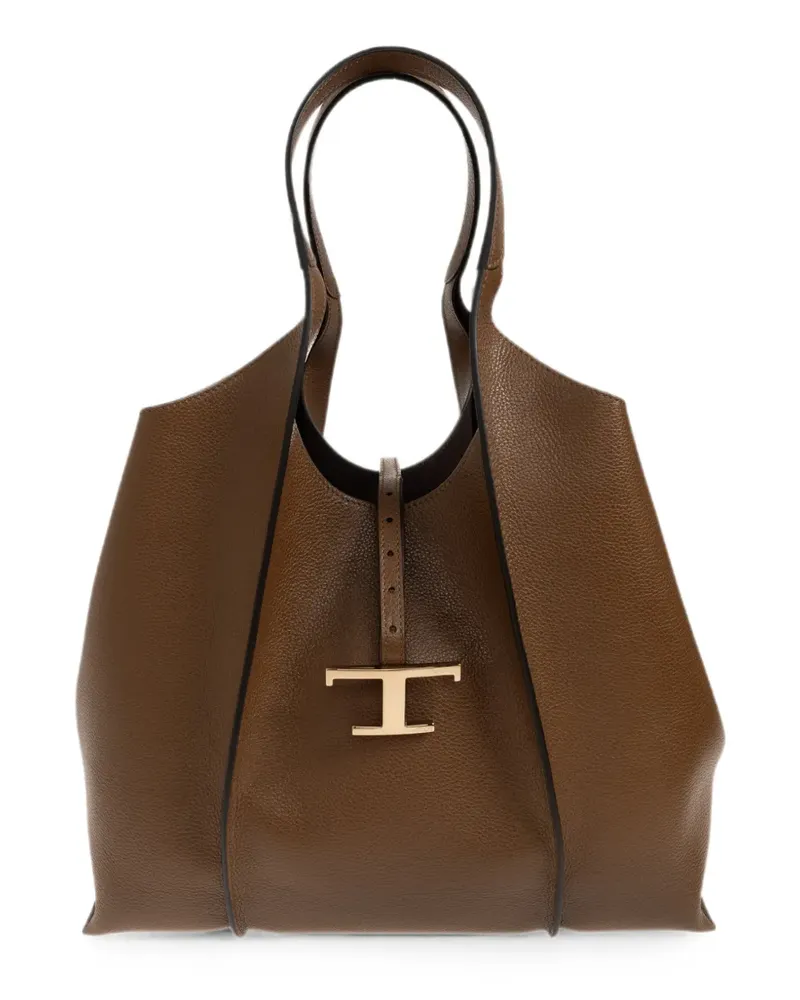TOD'S T Timeless leather shoulder bag - Braun Braun