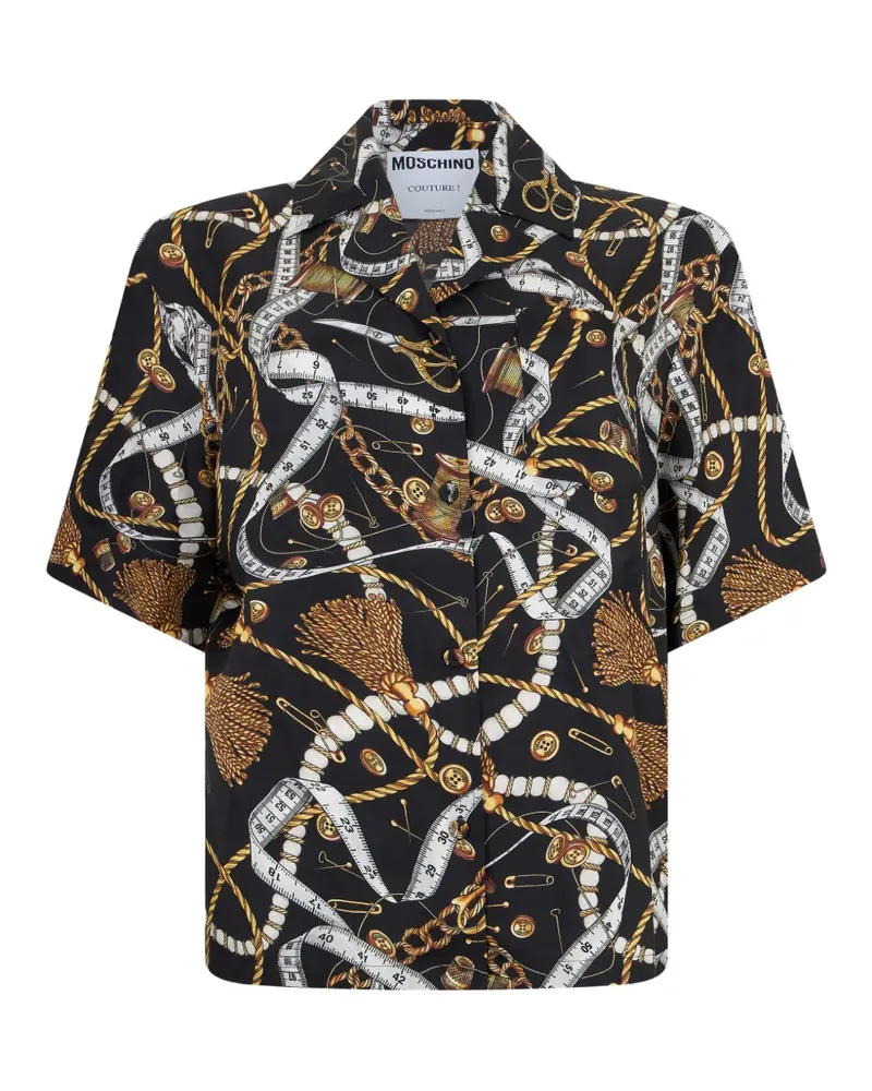Moschino graphic-print short-sleeve shirt - Schwarz Schwarz
