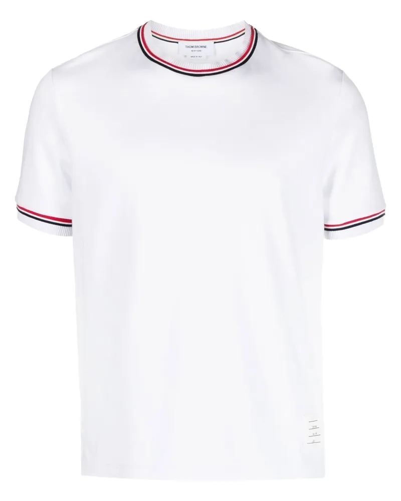 Thom Browne T-Shirt mit Logo-Patch - Weiß Weiß