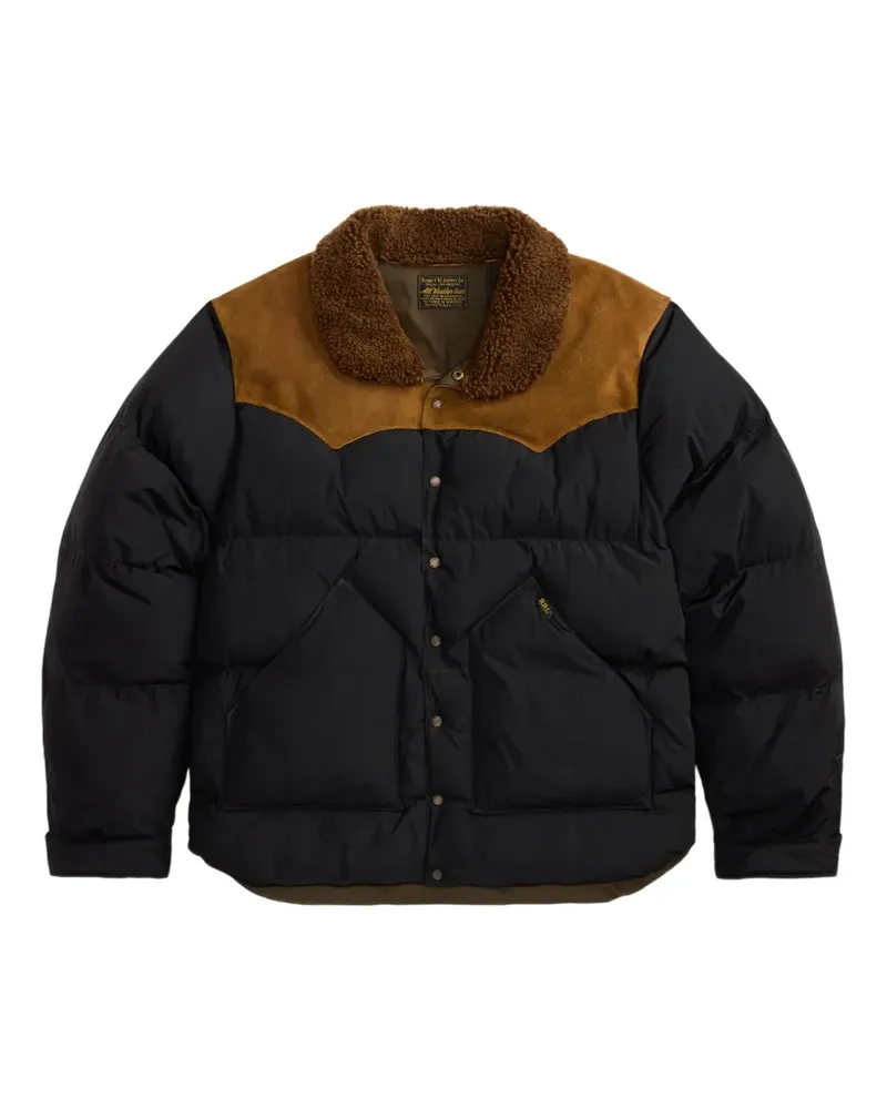 Ralph Lauren Gefütterte Jacke mit Shearling-Kragen - Schwarz Schwarz