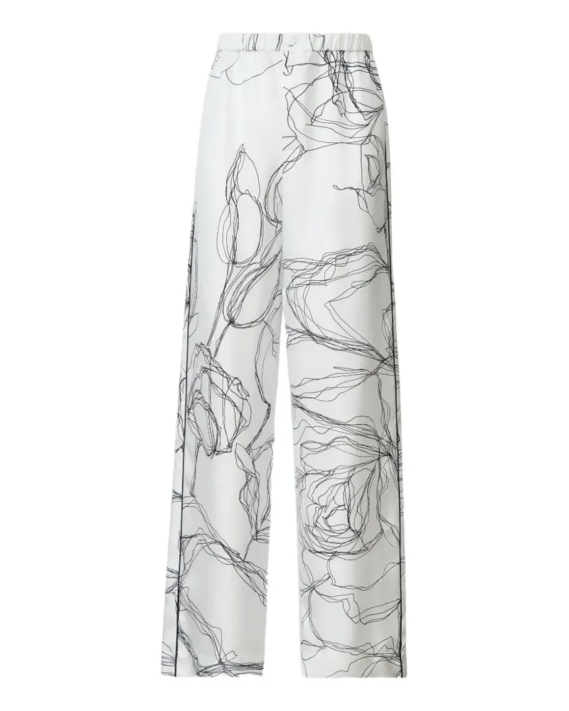 Fabiana Filippi floral-print silk trousers - Weiß Weiß