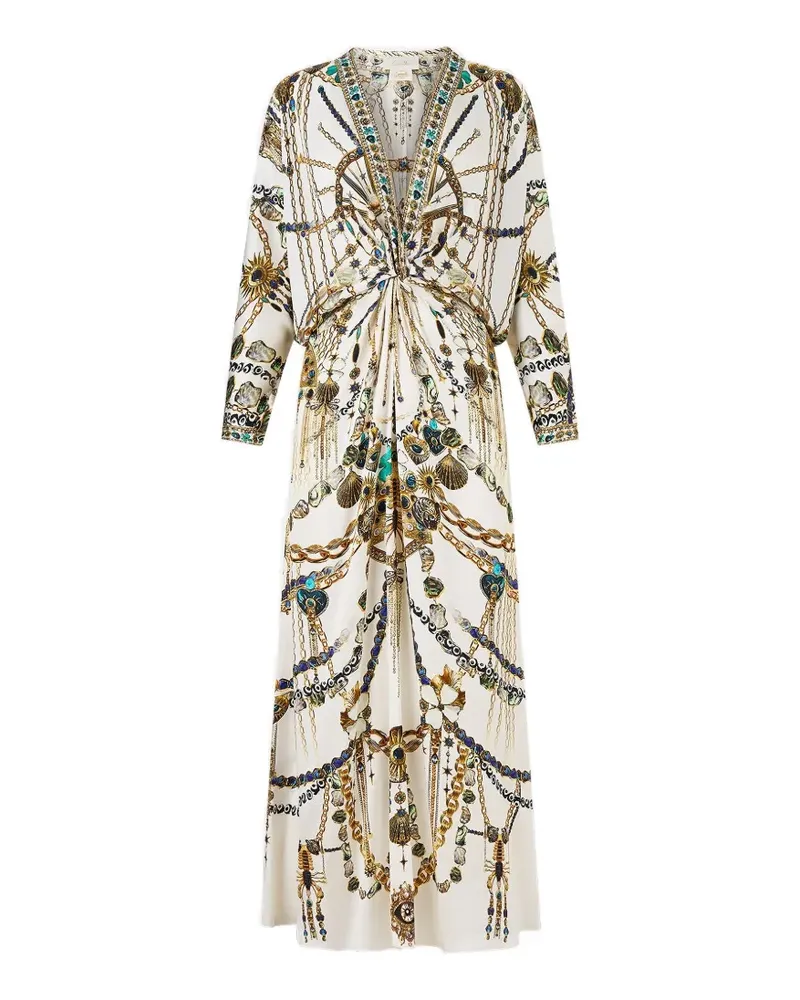 Camilla twist-front batwing maxi dress - Nude Nude