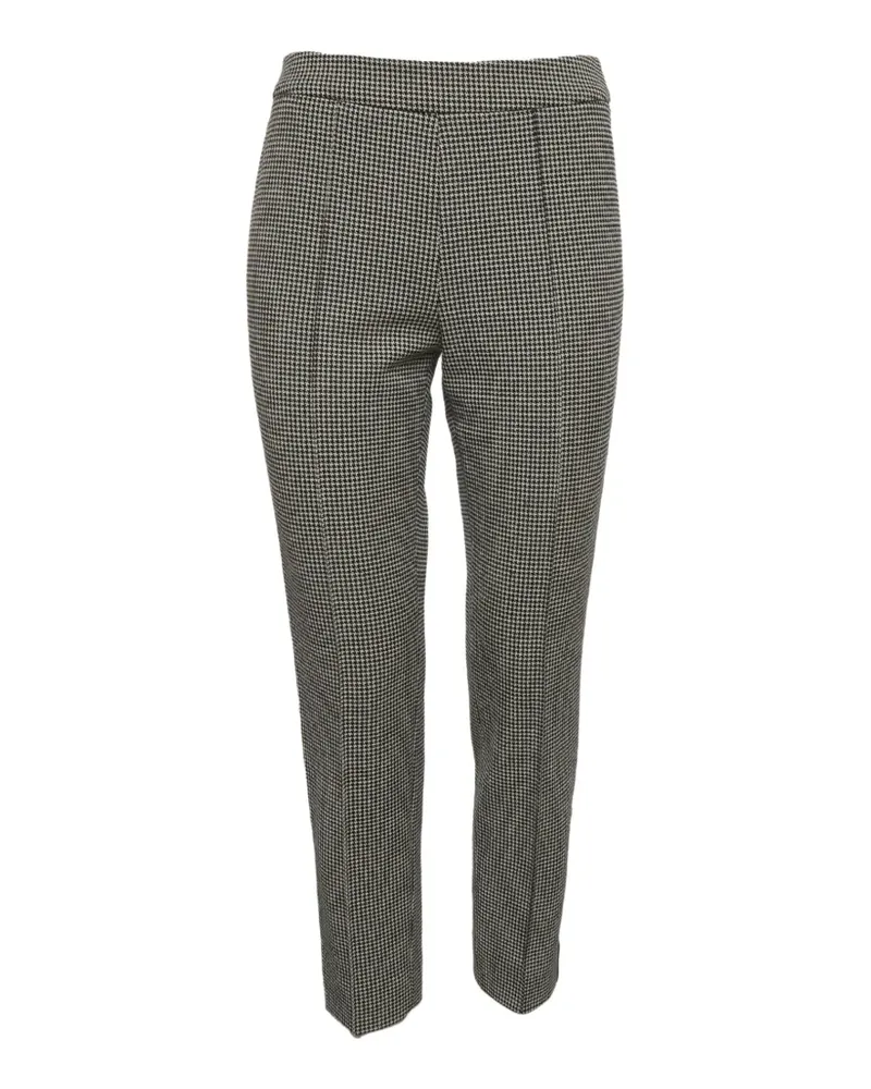 Max Mara Hose mit Hahnentrittmuster - Schwarz Schwarz