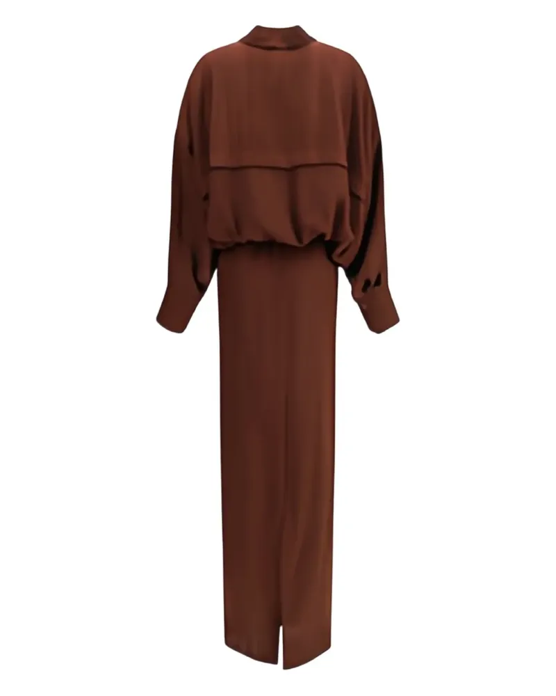 Petar Petrov long-sleeves maxi shirt dress - Braun Braun