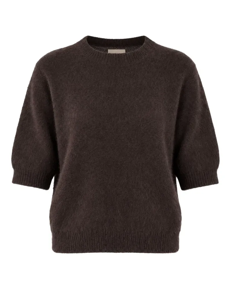 Roberto Collina Kurzärmeliger Strickpullover - Braun Braun