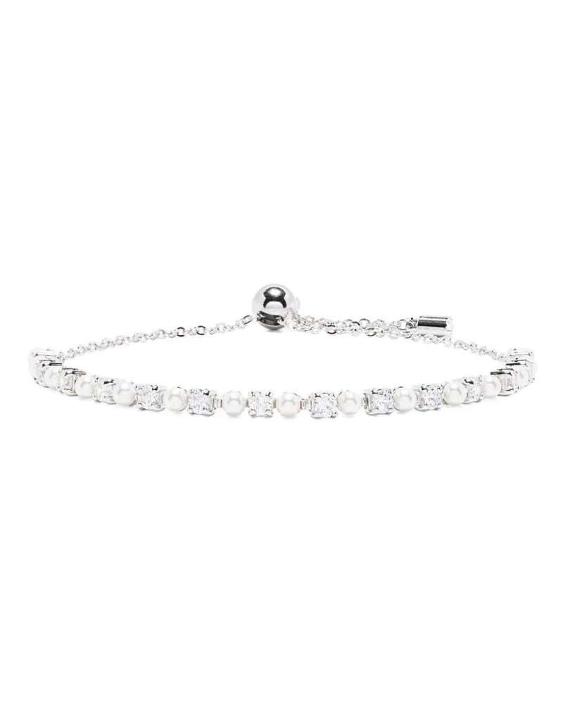 Swarovski Matrix Perlenarmband mit Kristallen - Silber Silber