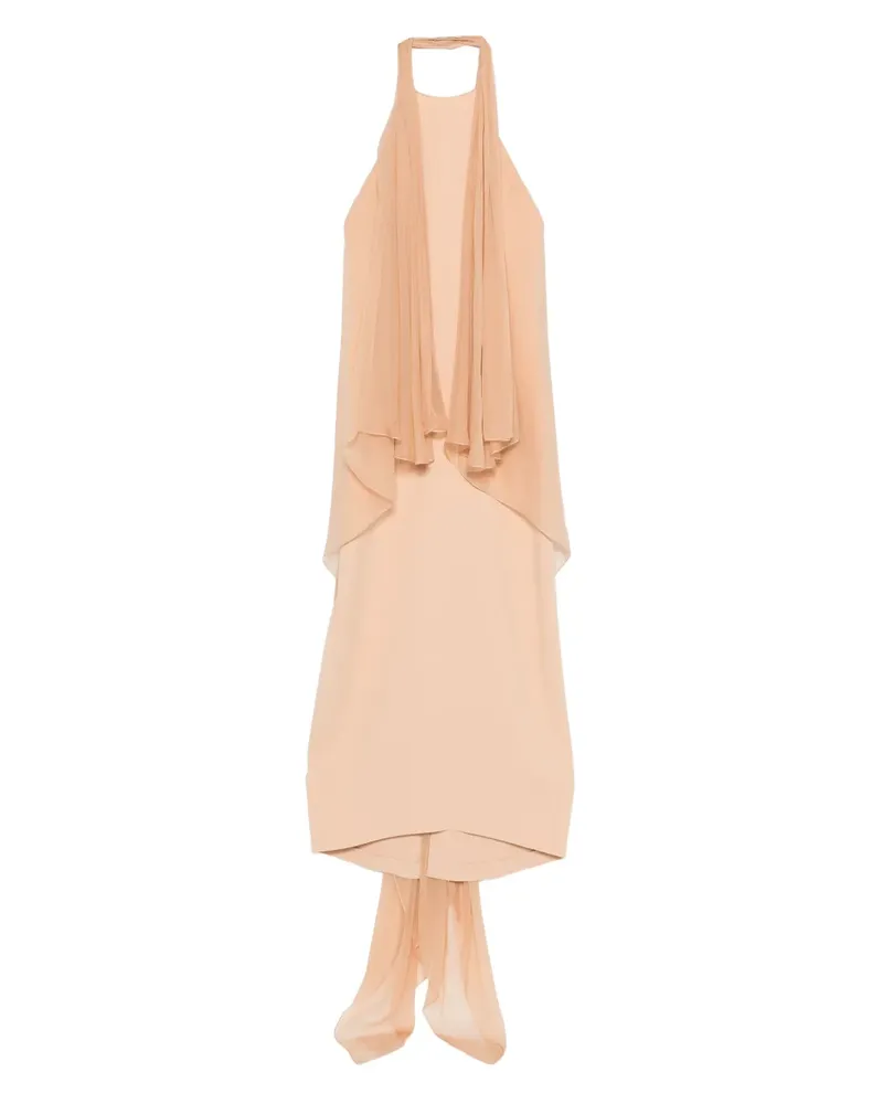 Alberta Ferretti Kleid mit Neckholder-Overlay - Nude Nude