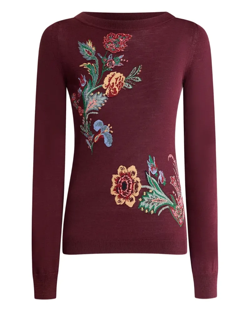 Etro Jacquard-Pullover mit Blumenstickerei - Rot Rot