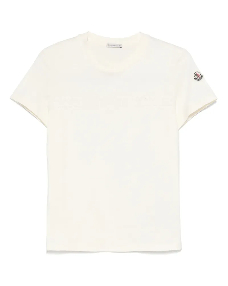 Moncler T-Shirt mit Logo-Stickerei - Nude Nude