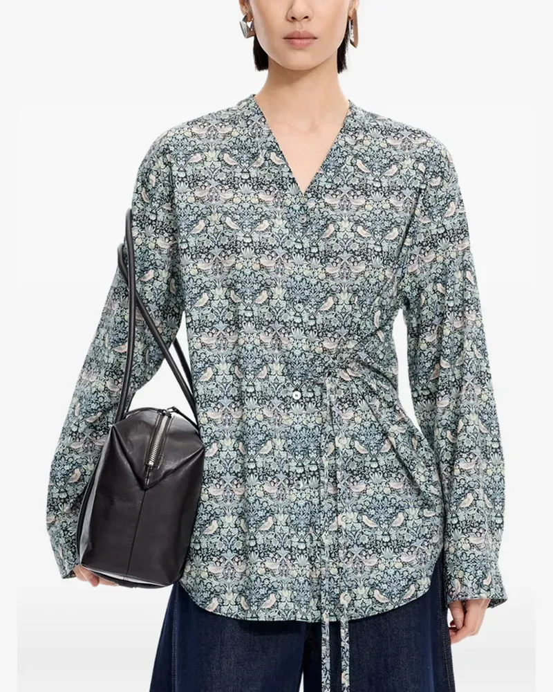 JNBY Bluse mit Blumen-Print - Blau Blau