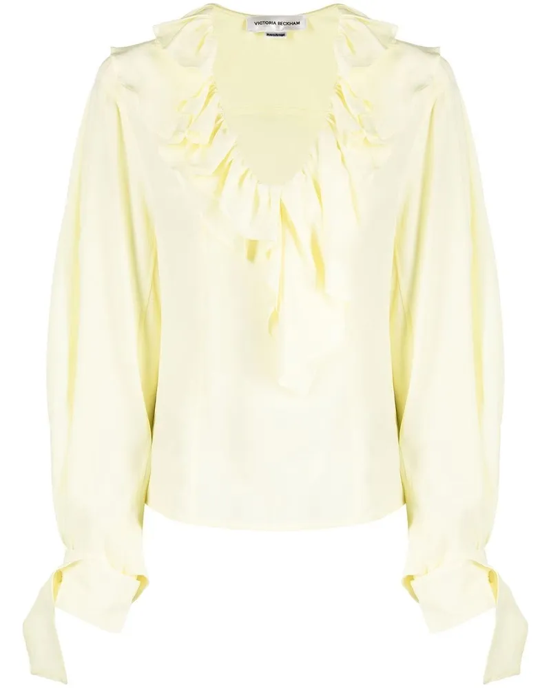 Victoria Beckham Bluse mit V-Ausschnitt - Gelb Gelb