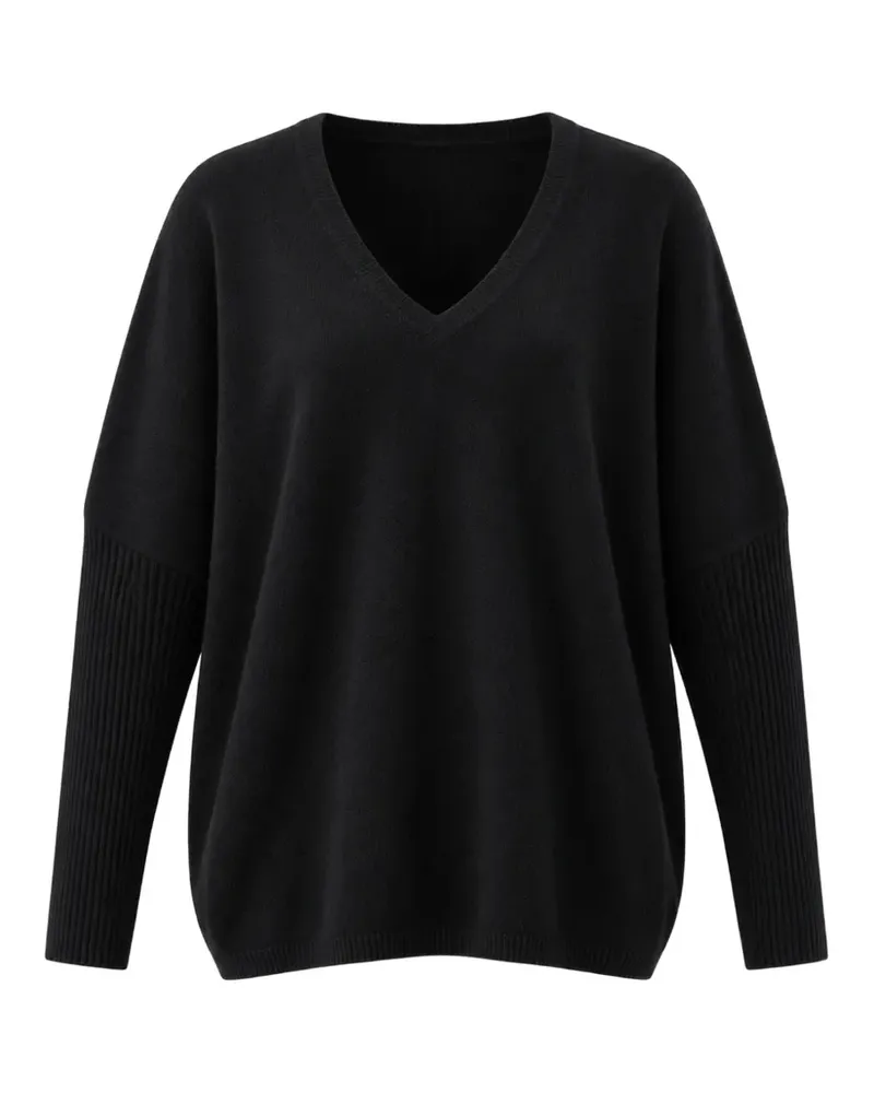 Not Shy Faustine Kaschmirpullover mit V-Ausschnitt - Schwarz Schwarz