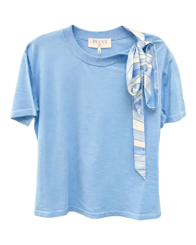 Emilio Pucci T-Shirt mit Schleife - Blau Blau