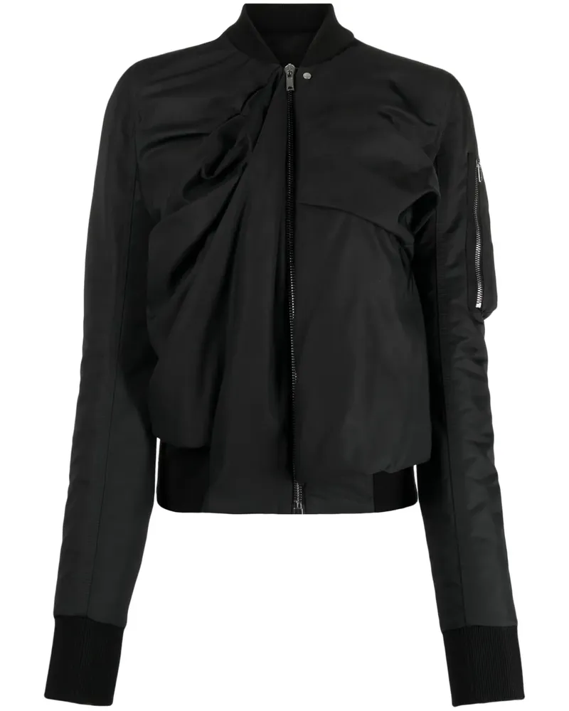 Rick Owens Drapierte Bomberjacke - Schwarz Schwarz