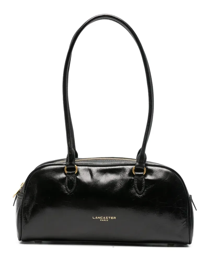 Lancaster Retro Bow crinkled-leather tote bag - Schwarz Schwarz