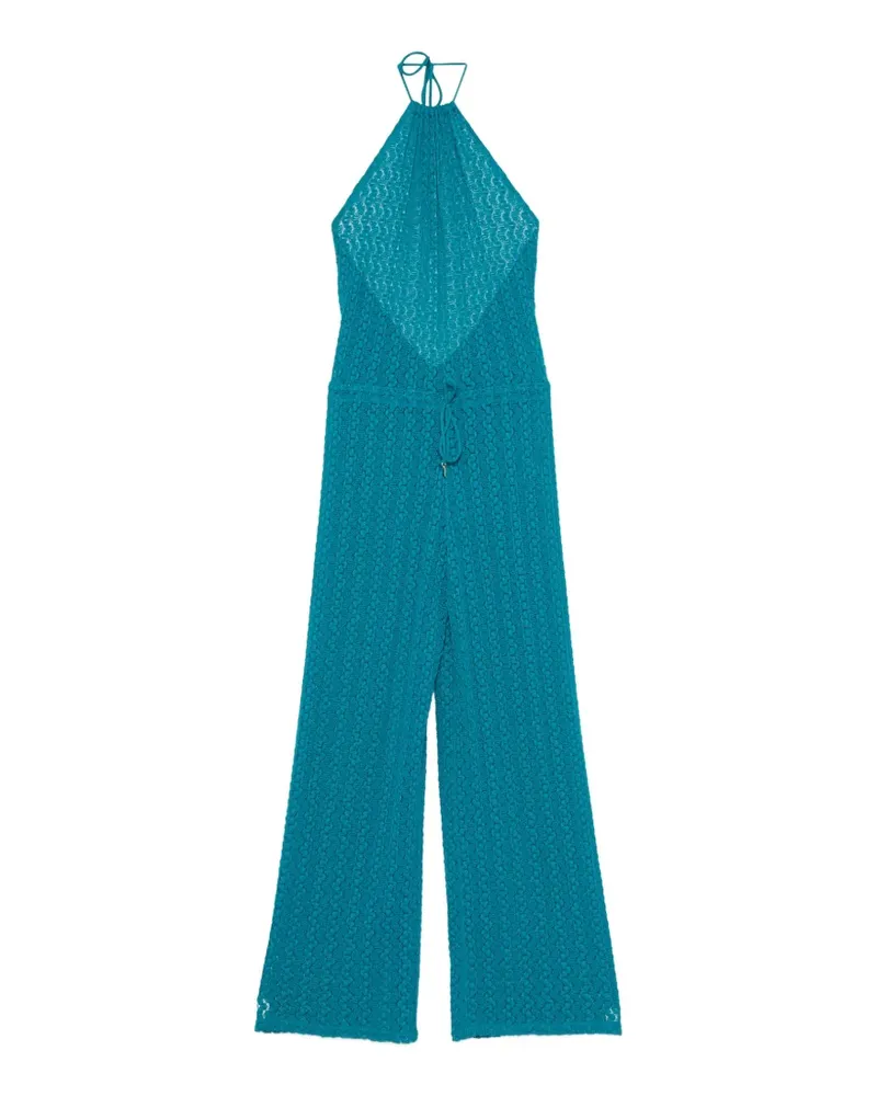 FISICO-Cristina Ferrari crochet-knit halterneck jumpsuit - Blau Blau