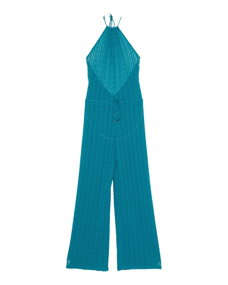 FISICO-Cristina Ferrari crochet-knit halterneck jumpsuit - Blau Blau