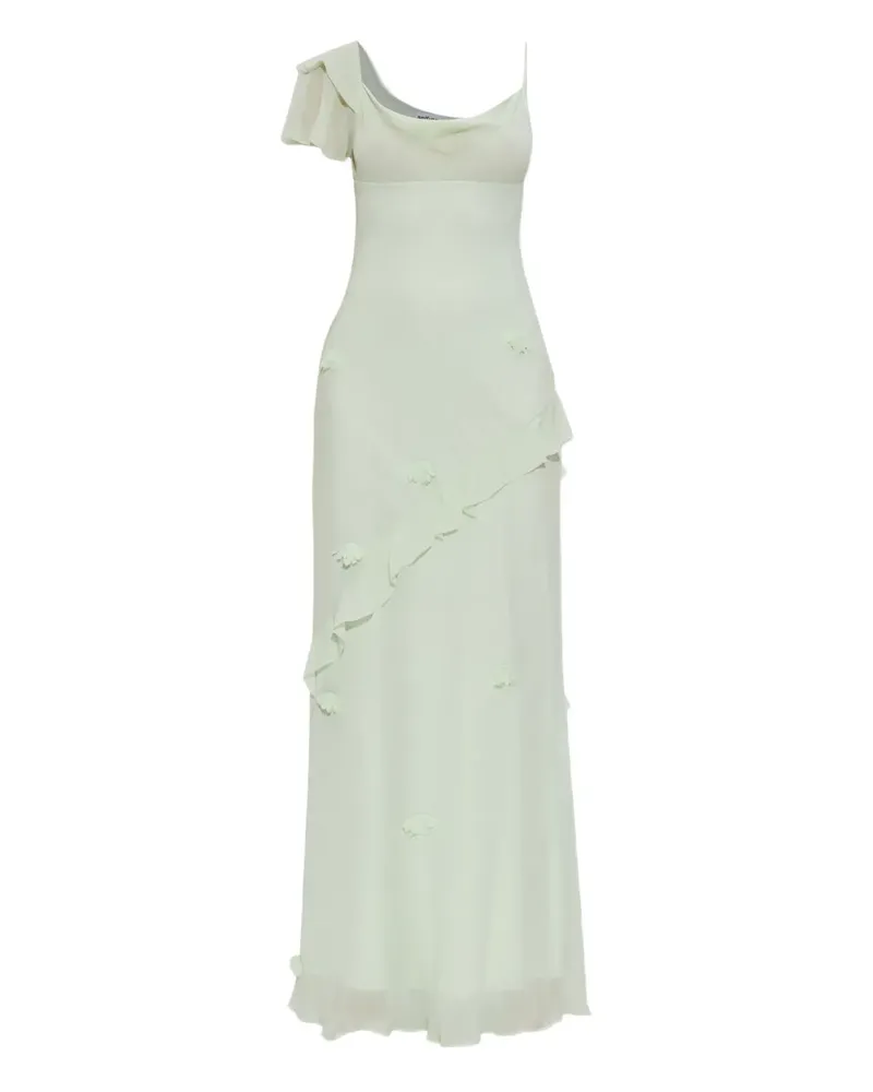 Self-Portrait Maxikleid mit Blumenapplikation - Grün Grün