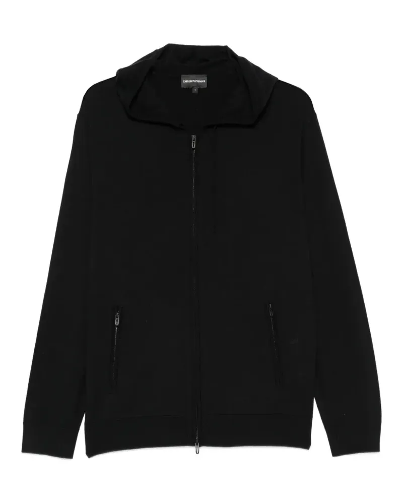 Emporio Armani zip-up virgin-wool sweater - Schwarz Schwarz