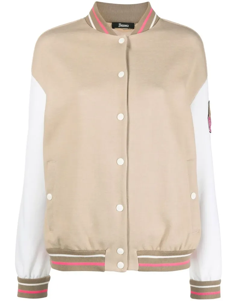 Herno Zweifarbige Bomberjacke - Nude Nude