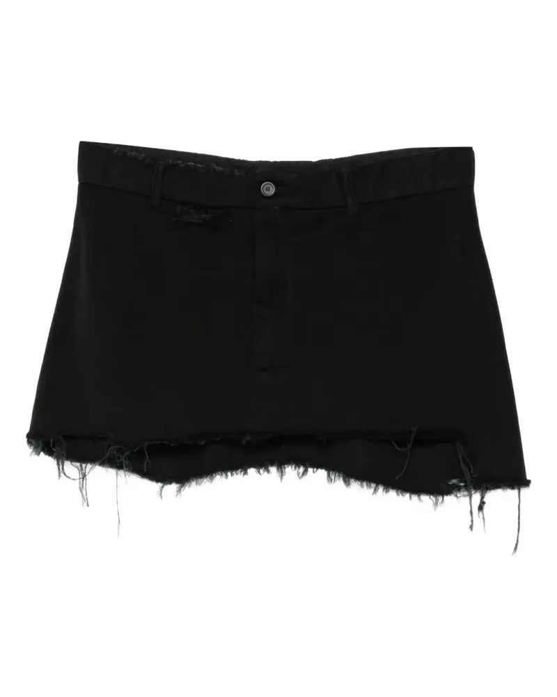 Balenciaga Minirock mit ausgefranstem Saum - Schwarz Schwarz
