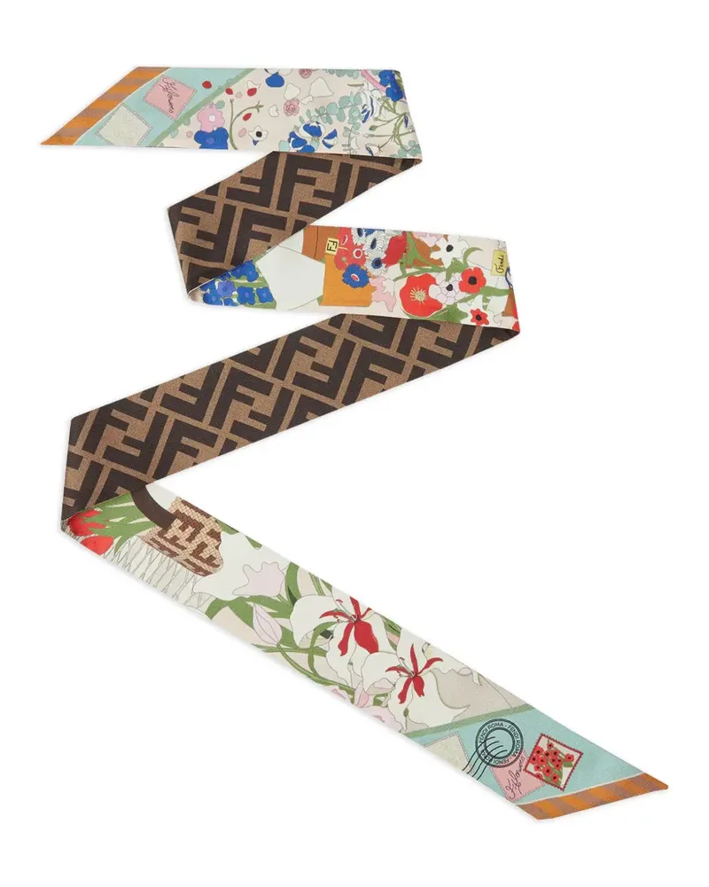 Fendi Wrappy Schal mit Blumenprint - Braun Braun