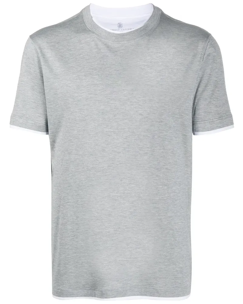 Brunello Cucinelli T-Shirt im Layering-Look - Grau Grau