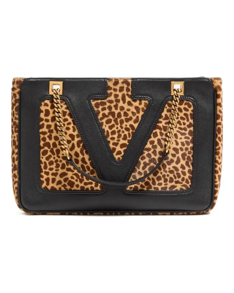 Valentino Garavani Kleiner Viva Superstar VLogo Tote Bag - Schwarz Schwarz