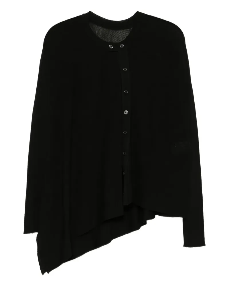 Yohji Yamamoto Asymmetrischer Cardigan - Schwarz Schwarz