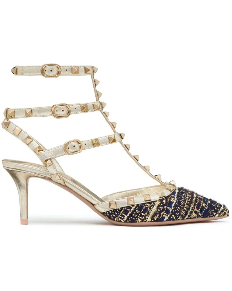 Valentino Garavani Rockstud Tweed-Pumps 65mm - Blau Blau