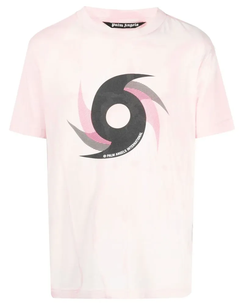 Palm Angels T-Shirt mit Hurricane Devore-Print - Rosa Rosa