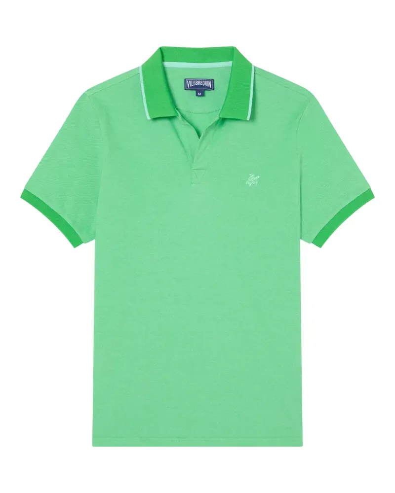 Vilebrequin Piqué-T-Shirt mit Jacquard-Logo - Grün Grün