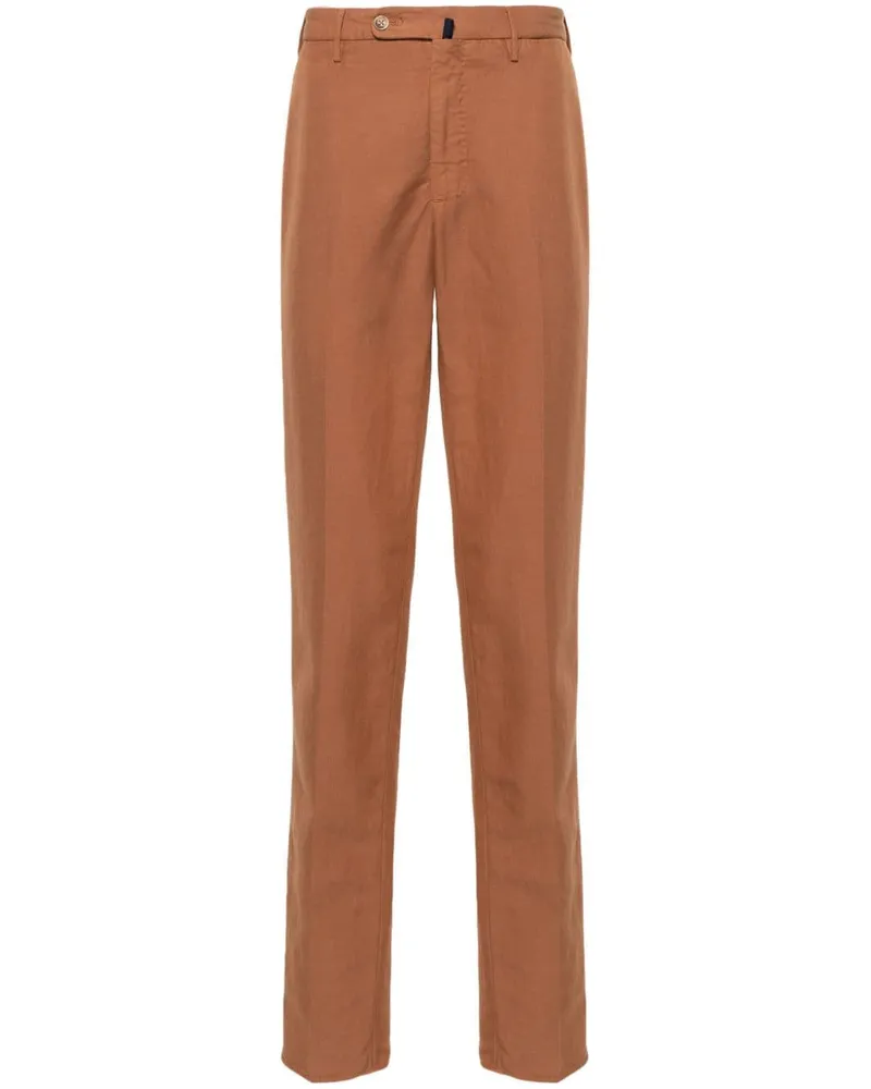 Incotex Halbhohe Straight-Leg-Chino - Braun Braun