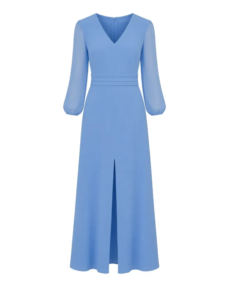 Patrizia Pepe Falten-Maxikleid mit Kettendetail - Blau Blau