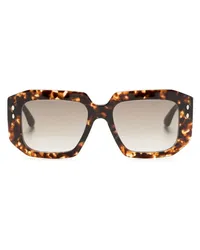 Isabel Marant Eckige Sonnenbrille mit Logo-Print Braun