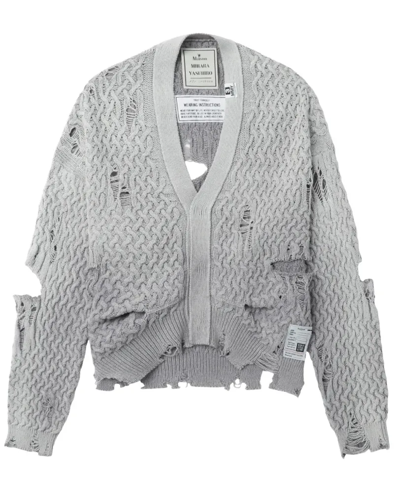 MIHARAYASUHIRO Cardigan mit Distressed-Detail - Violett Violett