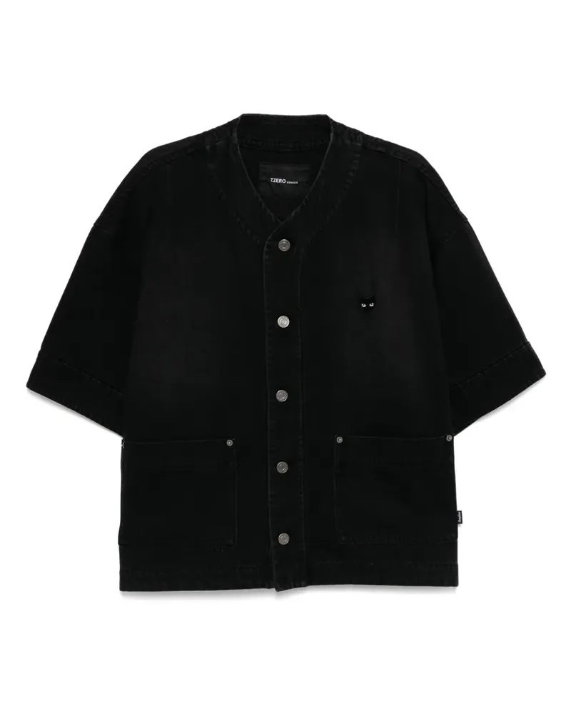 SONGZIO Hemd im Baseball-Look - Schwarz Schwarz