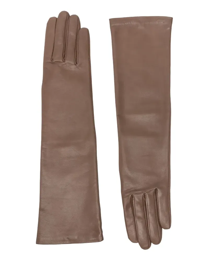 Agnelle Opera leather gloves - Braun Braun