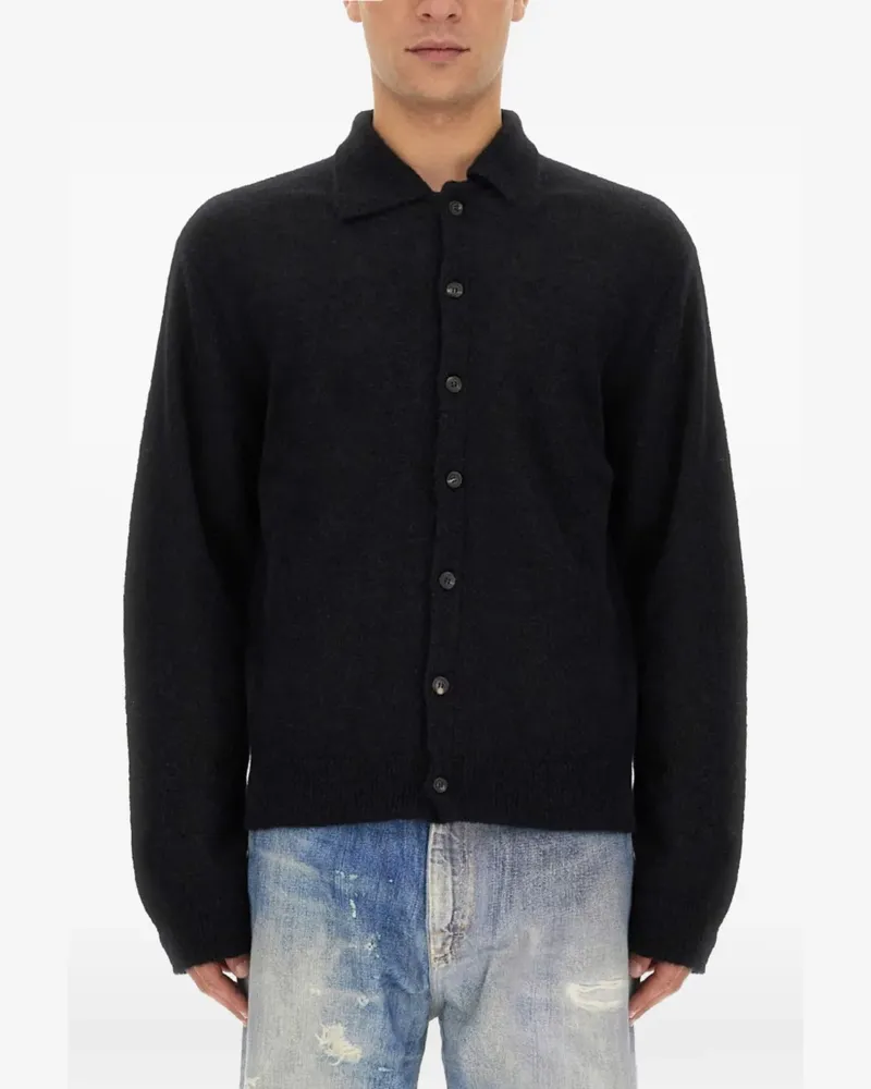 Our Legacy Poloshirt mit Knöpfen - Schwarz Schwarz