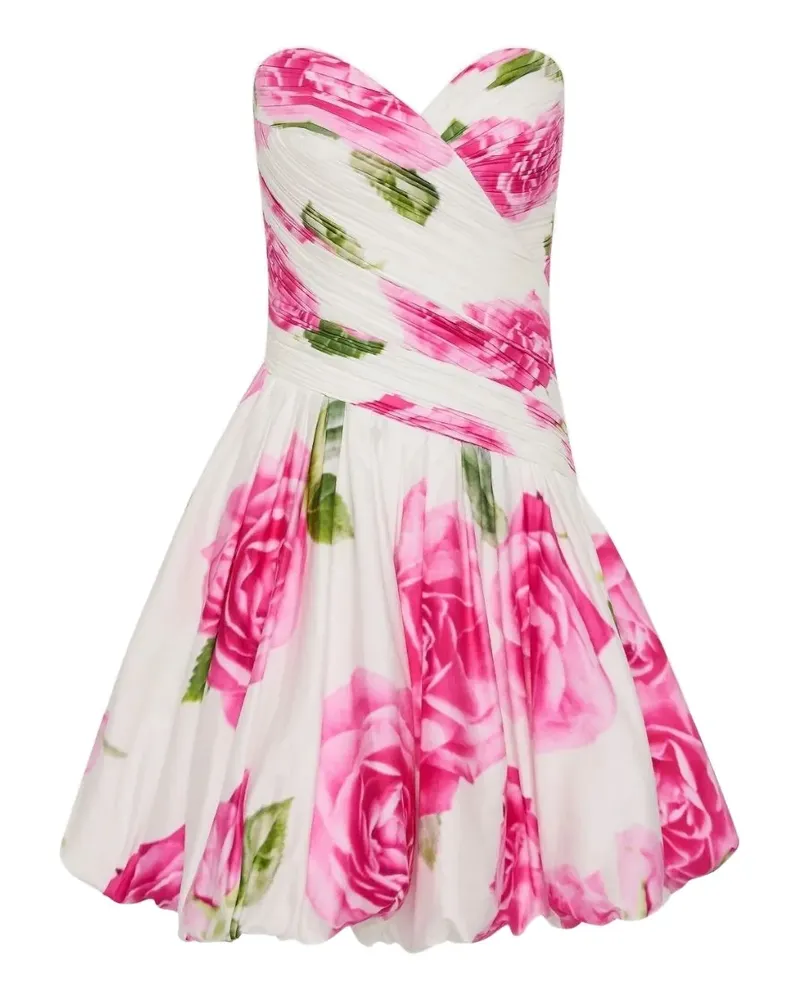 Aje. Schulterfreies Olea Minikleid mit Blumen - Weiß Weiß