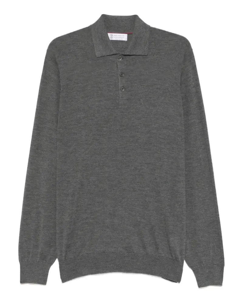 Brunello Cucinelli button long-sleeve polo shirt - Grau Grau