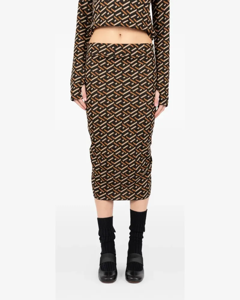 Société Anonyme Cadil geometric midi skirt - Schwarz Schwarz