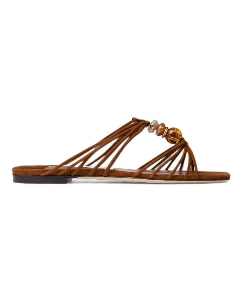 Jimmy Choo Lova Sandalen mit Perlenriemen - Braun Braun